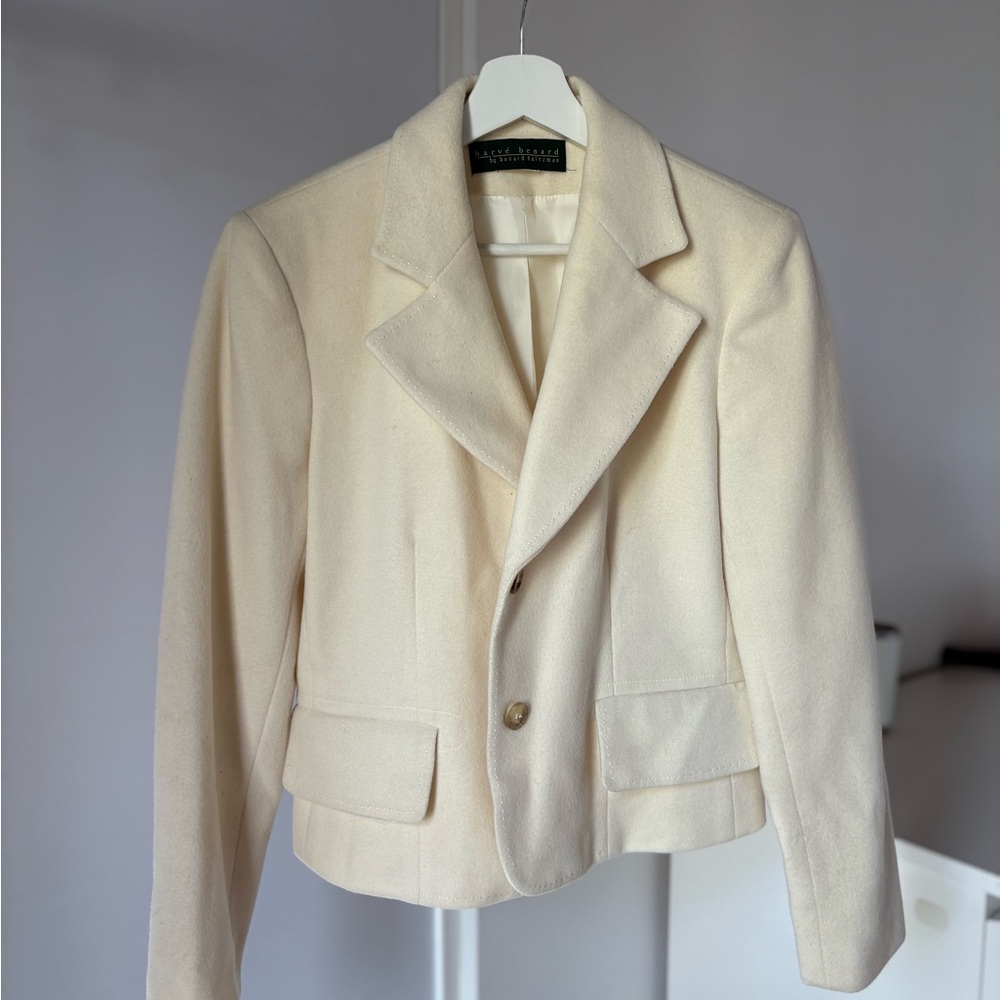 Harve Benard Cream Women's Tailored Blazer Jacket